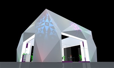 36平米展臺(tái)設(shè)計(jì)制作：四面開(kāi)口/前衛(wèi)/型材結(jié)構(gòu)/灰色，為家具展展商而作（免費(fèi)使用）