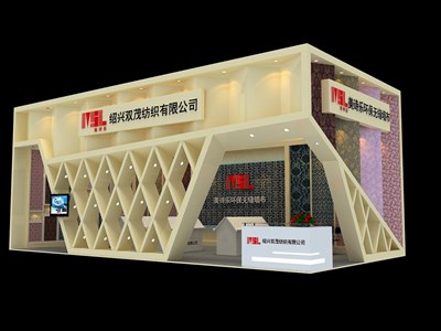 72平米展臺(tái)設(shè)計(jì)制作：二面開(kāi)口/現(xiàn)代/型材結(jié)構(gòu)/米色，為電子展展商而作（免費(fèi)使用）