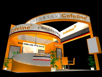36平米展臺設(shè)計制作：三面開口/前衛(wèi)/型材結(jié)構(gòu)/橙色，為電子展展商而作（免費使用）