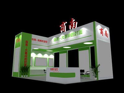 35平米展臺(tái)設(shè)計(jì)制作：二面開口/現(xiàn)代/木質(zhì)結(jié)構(gòu)/綠色，為旅游展展商而作（免費(fèi)使用）