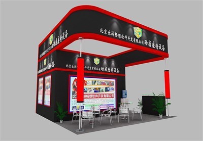 36平米展臺設(shè)計制作：三面開口/現(xiàn)代/木質(zhì)結(jié)構(gòu)/黑色，為建材展展商而作（免費(fèi)使用）
