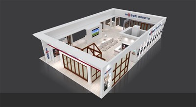 292.5平米展臺(tái)設(shè)計(jì)制作：四面開口/現(xiàn)代/木質(zhì)結(jié)構(gòu)/米色，為建材展展商而作（免費(fèi)使用）