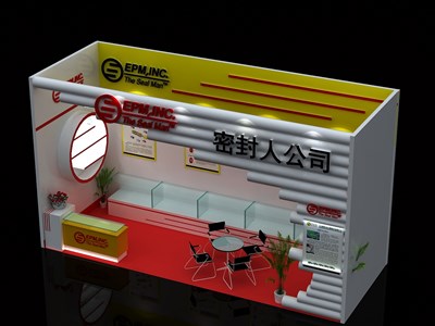 24平米展臺設(shè)計(jì)制作：一面開口/現(xiàn)代/木質(zhì)結(jié)構(gòu)/白色，為綜合展展商而作（免費(fèi)使用）