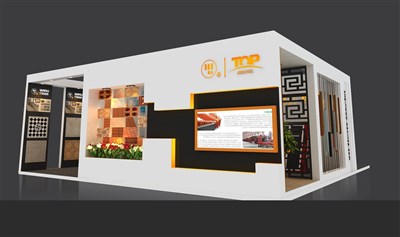 100平米展臺設(shè)計(jì)制作：三面開口/現(xiàn)代/木質(zhì)結(jié)構(gòu)/白色，為建材展展商而作（免費(fèi)使用）