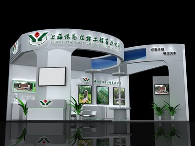 54平米展臺設(shè)計(jì)制作：三面開口/現(xiàn)代/木質(zhì)結(jié)構(gòu)/白色，為綜合展展商而作（免費(fèi)使用）
