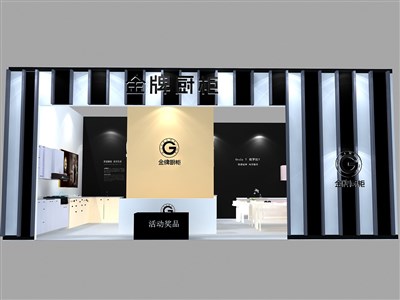 81平米展臺設計制作：一面開口/現(xiàn)代/木質結構/黑色，為建材展展商而作（免費使用）