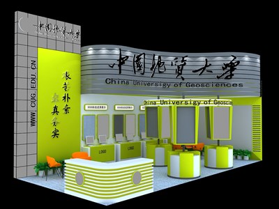 50平米展臺(tái)設(shè)計(jì)制作：二面開口/現(xiàn)代/木質(zhì)結(jié)構(gòu)/彩色，為綜合展展商而作（免費(fèi)使用）