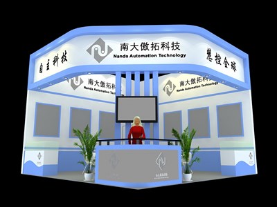 36平米展臺設計制作：二面開口/現(xiàn)代/木質(zhì)結(jié)構(gòu)/白色，為綜合展展商而作（免費使用）