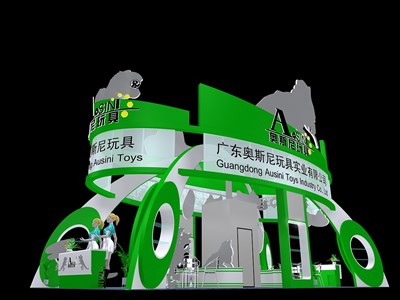 72平米展臺設(shè)計(jì)制作：四面開口/現(xiàn)代/木質(zhì)結(jié)構(gòu)/綠色，為綜合展展商而作（免費(fèi)使用）