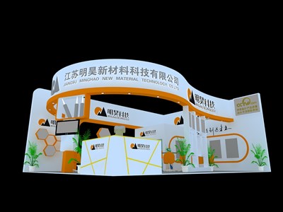 84平米展臺設(shè)計制作：二面開口/現(xiàn)代/木質(zhì)結(jié)構(gòu)/白色，為建材展展商而作（免費使用）