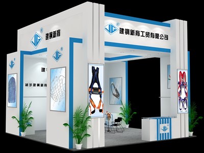 36平米展臺(tái)設(shè)計(jì)制作：三面開(kāi)口/現(xiàn)代/木質(zhì)結(jié)構(gòu)/白色，為建材展展商而作（免費(fèi)使用）