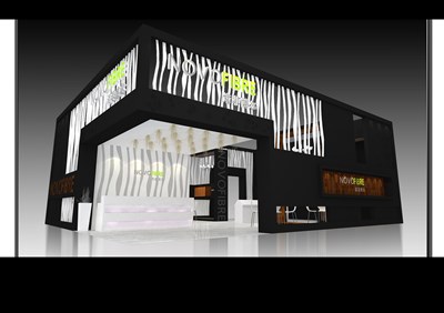 108平米展臺設(shè)計制作：二面開口/現(xiàn)代/木質(zhì)結(jié)構(gòu)/黑色，為建材展展商而作（免費(fèi)使用）