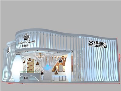 143平米展臺(tái)設(shè)計(jì)制作：二面開口/現(xiàn)代/木質(zhì)結(jié)構(gòu)/白色，為建材展展商而作（免費(fèi)使用）