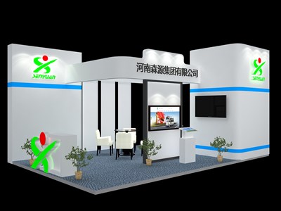 54平米展臺(tái)設(shè)計(jì)制作：四面開口/現(xiàn)代/木質(zhì)結(jié)構(gòu)/藍(lán)色，為電子展展商而作（免費(fèi)使用）