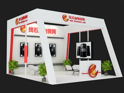 42平米展臺設(shè)計制作：三面開口/現(xiàn)代/木質(zhì)結(jié)構(gòu)/白色，為能源展展商而作（免費使用）