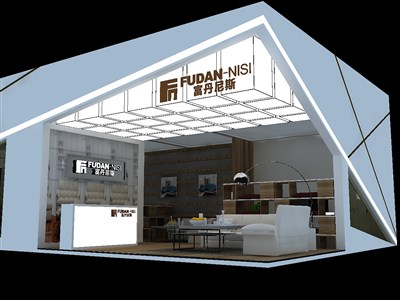 64平米展臺設(shè)計制作：二面開口/現(xiàn)代/木質(zhì)結(jié)構(gòu)/白色，為家具展展商而作（免費(fèi)使用）