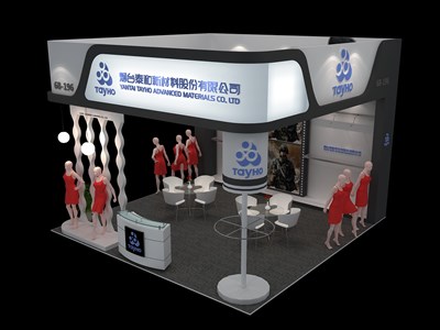 36平米展臺設(shè)計制作：三面開口/現(xiàn)代/木質(zhì)結(jié)構(gòu)/白色，為服裝展展商而作（免費使用）
