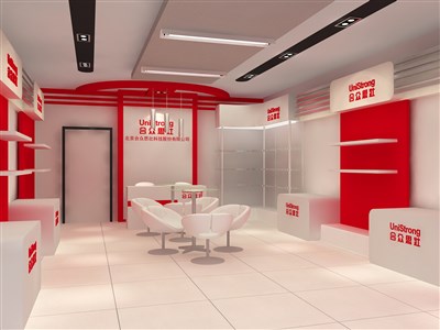 43.2平米展廳設(shè)計制作：現(xiàn)代/紅色，產(chǎn)品類展廳-合眾思壯（免費使用）