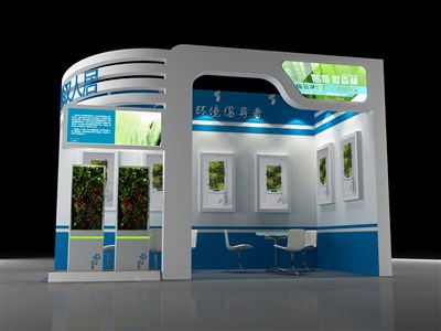 18平米展臺設計制作：二面開口/現(xiàn)代/木質結構/白色，為日用品展展商而作（免費使用）