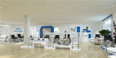 200平米展廳設(shè)計(jì)制作：現(xiàn)代/藍(lán)色，產(chǎn)品類(lèi)展廳-英科展廳（免費(fèi)使用）