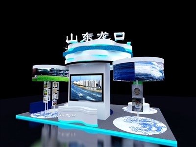 54平米展臺(tái)設(shè)計(jì)制作：四面開口/現(xiàn)代/木質(zhì)結(jié)構(gòu)/白色，為文博會(huì)展商而作（免費(fèi)使用）